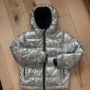 Primary Metallic Silver‎ Kids Puffer Jacket